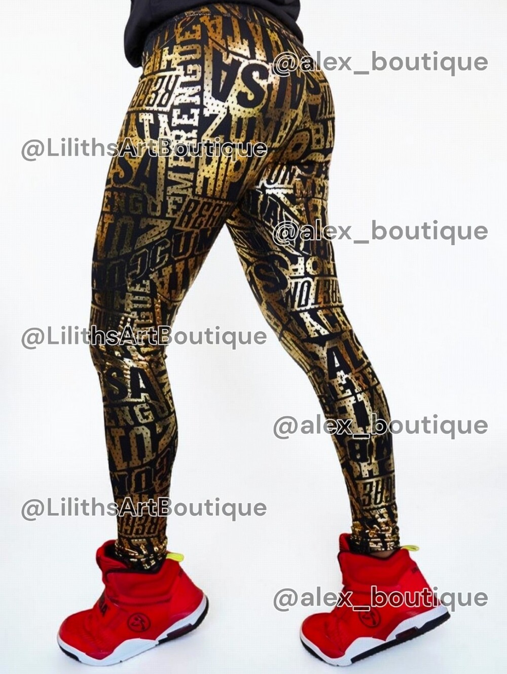 Zumba Rhythm Leggings Bold Black/Gold Size XS (E081)